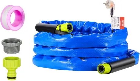 VEVOR 15 voet verwarmde waterslang voor camper, verwarmde drinkwaterslang met gegolfde afdekking, vorstbescherming tot -45 °F, automatisch zelfregulerend, binnendiameter 5/8 inch