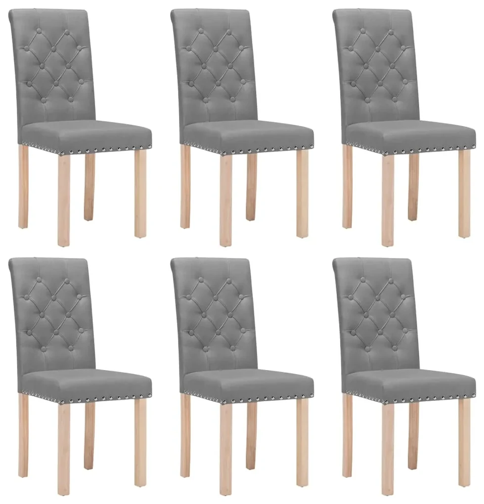 vidaXL Eetkamerstoelen 6 st stof lichtgrijs