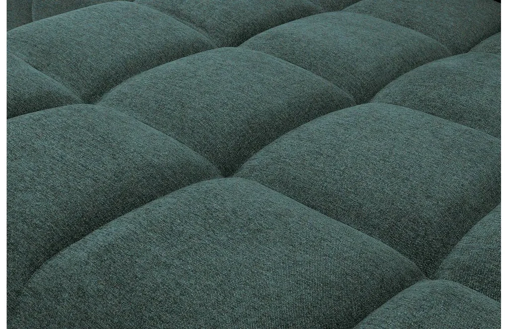 Goossens Excellent Bank Kubus - 30 X 30 Cm Stiksel blauw, stof, 1,5-zits, modern design met chaise longue rechts