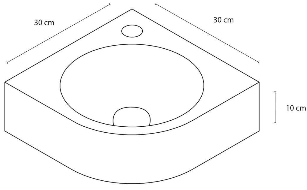 Differnz Cleo hoekfontein beton 30x30x10cm donker grijs