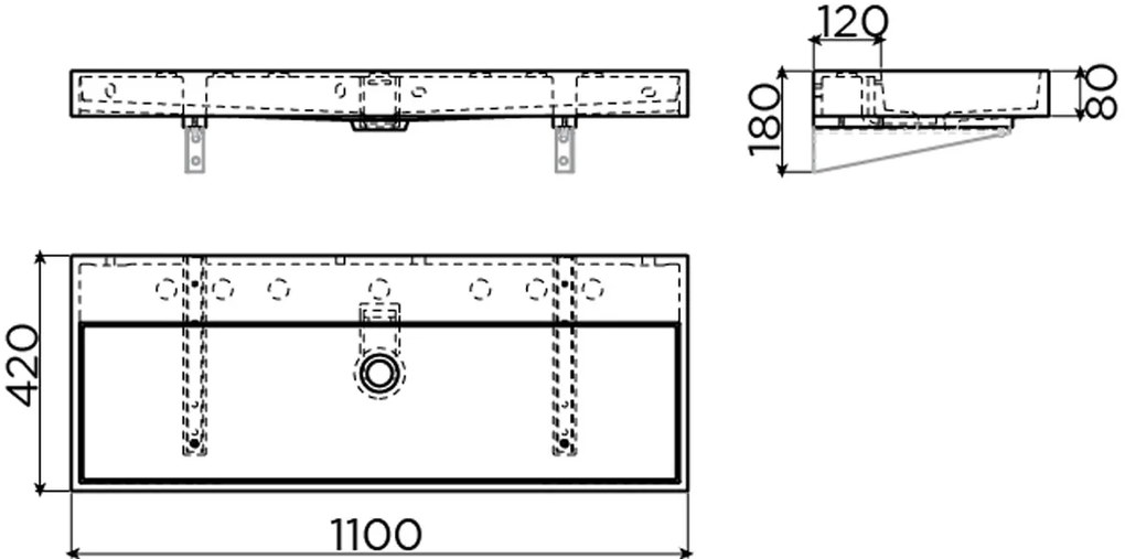 Clou Wash Me wastafel mineraalmarmer 110cm wit glans