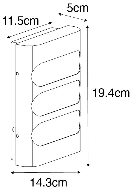 Buitenwandlamp zwart incl. LED met licht/donker sensor - Gaev
