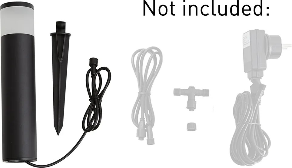Modern buiten paaltje 12V zwart incl. LED IP65 - Voltaire Palo