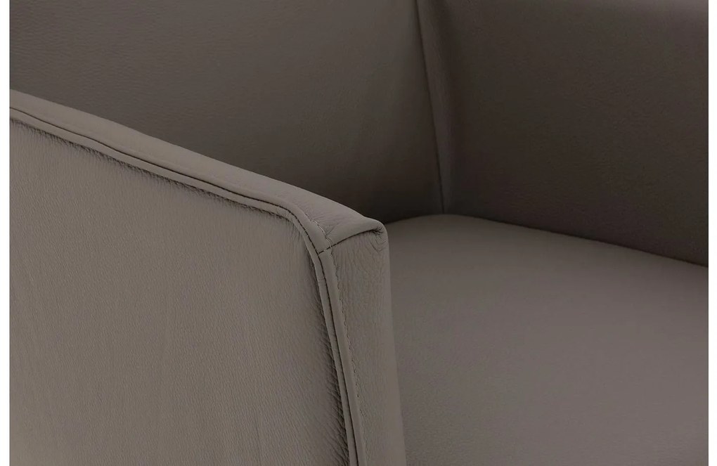 Goossens Excellent Eetkamerstoel Leogang grijs leer met armleuning en Zwart skater wiel met zwarte kapmet wielen, elegant chic