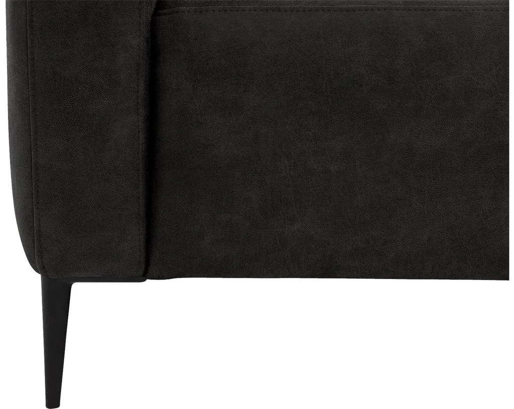 Goossens  Key West antraciet, micro leer, 2-zits, modern design met ligelement rechts