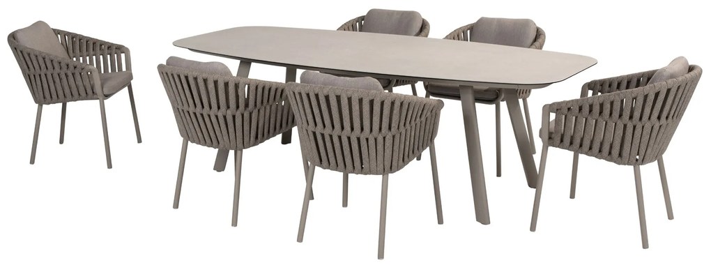 Taste by 4 Seasons Owen tuinset Cloud met Manolo tuintafel met geprint keramisch blad 240 x 103 cm * Sale *  Tuinset    antraciet weerbestendig