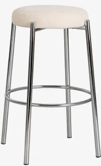 Set Van 2 Hoge Krukken, Bekleed En Van Ijzer Zantria ↑75 Cm & Chenille Crèmebeige - Sklum