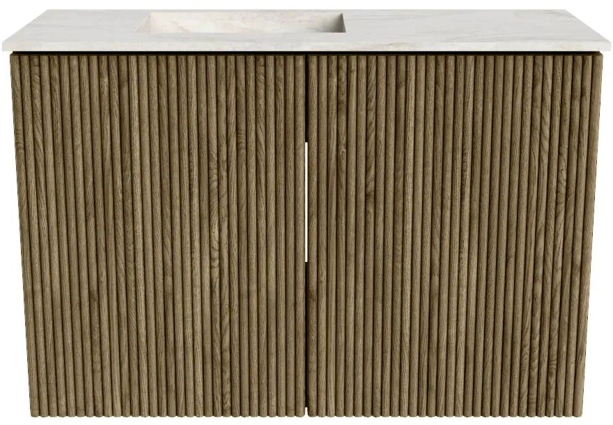 Mondiaz Joya DLux 60cm toiletmeubel dusk met wastafel faye links zonder kraangat ostra