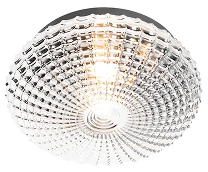 Buitenlamp Klassieke plafondlamp zwart met smoke glas 30 cm IP44 - Nohmi Klassiek / Antiek E27 IP44 Buitenverlichting rond Lamp