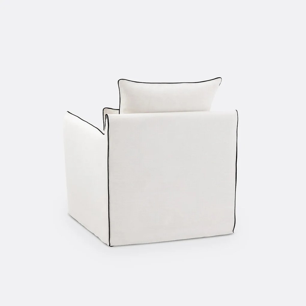 Fauteuil, afneembare hoezen, in dik linnen, Odna