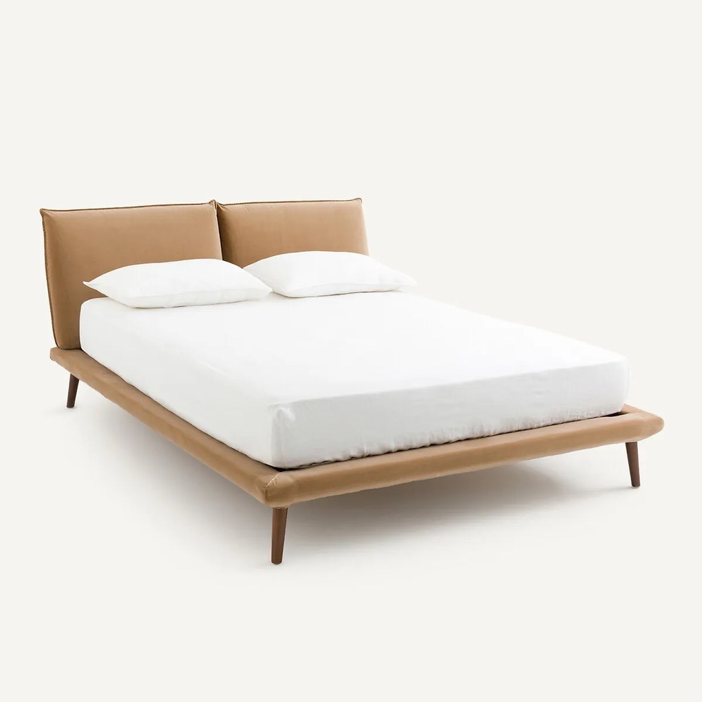 2-persoonsbed in fluweel, Aurore, design E. Gallina