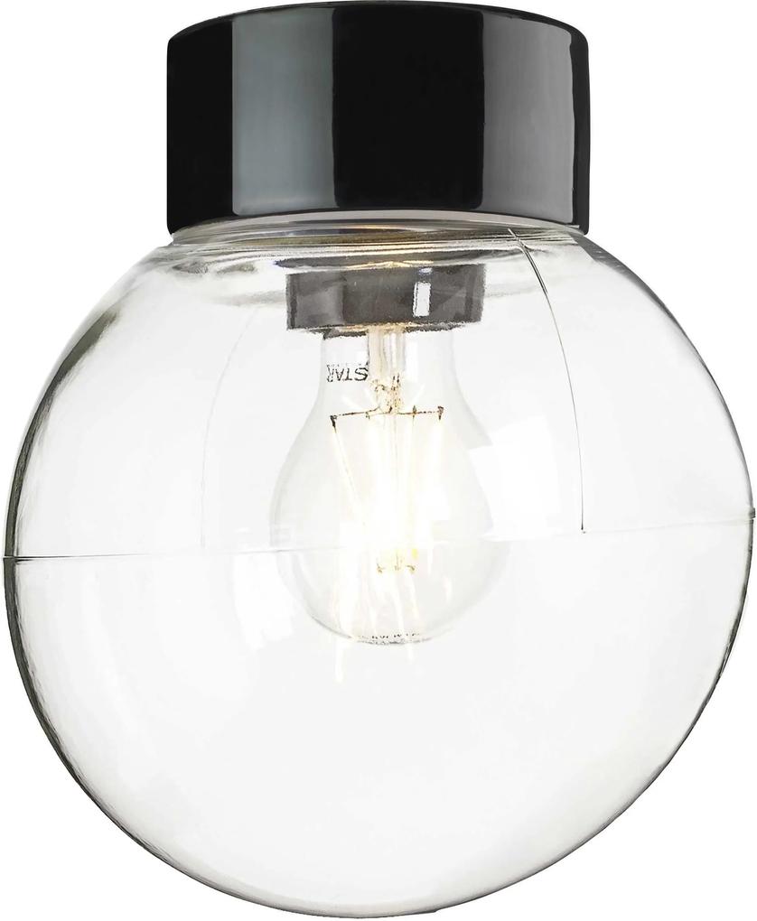 Ifö Electric Classic Globe plafond-en wandlamp clear IP54 200mm zwart