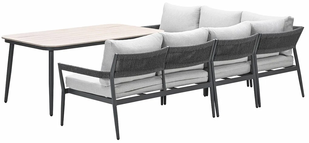 Garden Impressions Tineo lounge dining set 5-delig - donker grijs