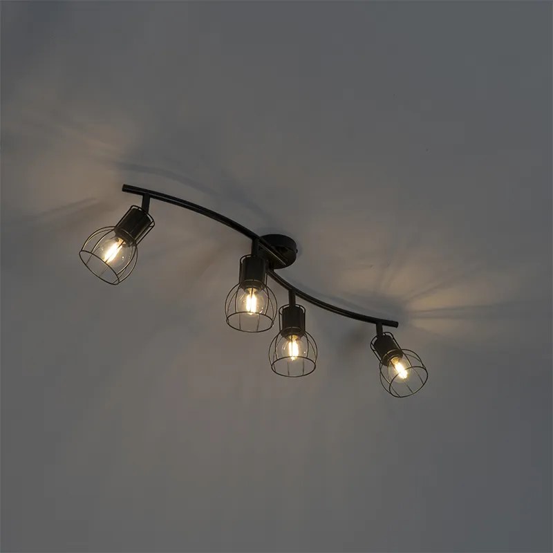 Moderne plafondspot zwart 86 cm 4-lichts - Botu