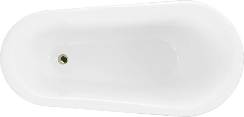 Mexen Retro vrijstaande badkuip 150 x 73 cm, wit, gouden poten - 53251507300-50