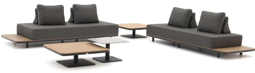 Hoek loungeset Bellagio  | 4 personen | Loungeset Grijs | Hoekbank Aluminium | 438.5x438.5cm | Kees Smit Tuinmeubelen
