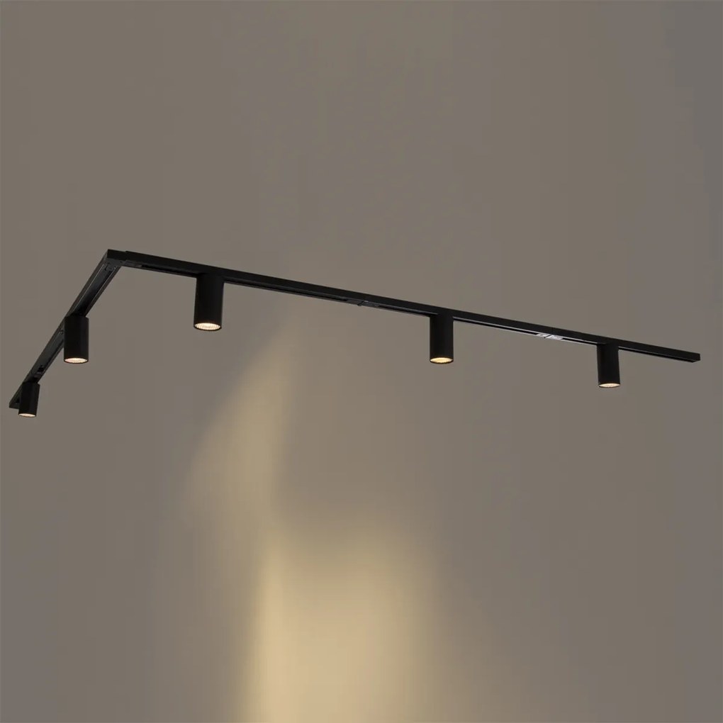 Modern railsysteem met 5 spots zwart 1-fase GU10 35mm - Iconic Ruby Honey
