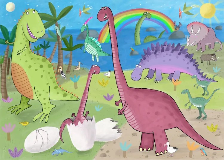 Ilustratie Cute Dinosaur in the Jurassic Park, Carla Daly