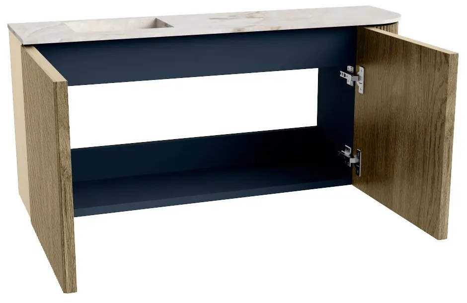 Mondiaz Joya DLux 90cm toiletmeubel ronding rechts dusk met wastafel faye links 1 kraangat frappe