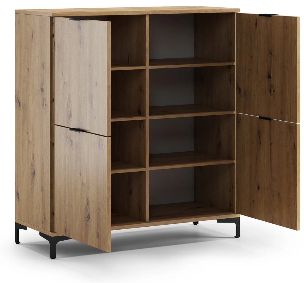Kast LANA 02 Eiken Artisan - STAANDE 4-DEURS KAST