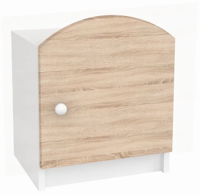 Peuter Wit - Licht eiken Kindernachtkastje Oscar 5060504989336 Children's Beds Home, 40x32x46 Children's Beds Home