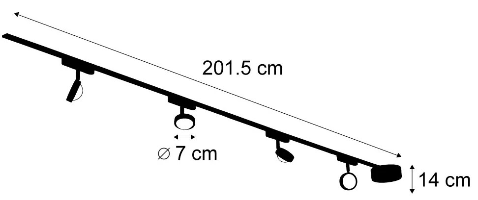 LED Modern railsysteem met 4 Spot / Opbouwspot / Plafondspots zwart 1-fase - Magnetic Lance Modern Binnenverlichting Lamp