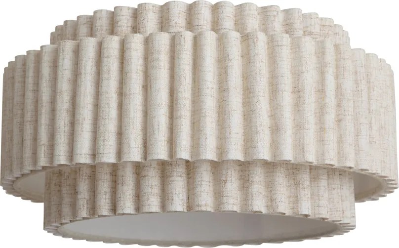 Japandi lampenkap van beige linnen 35/35/18 - Scalloped