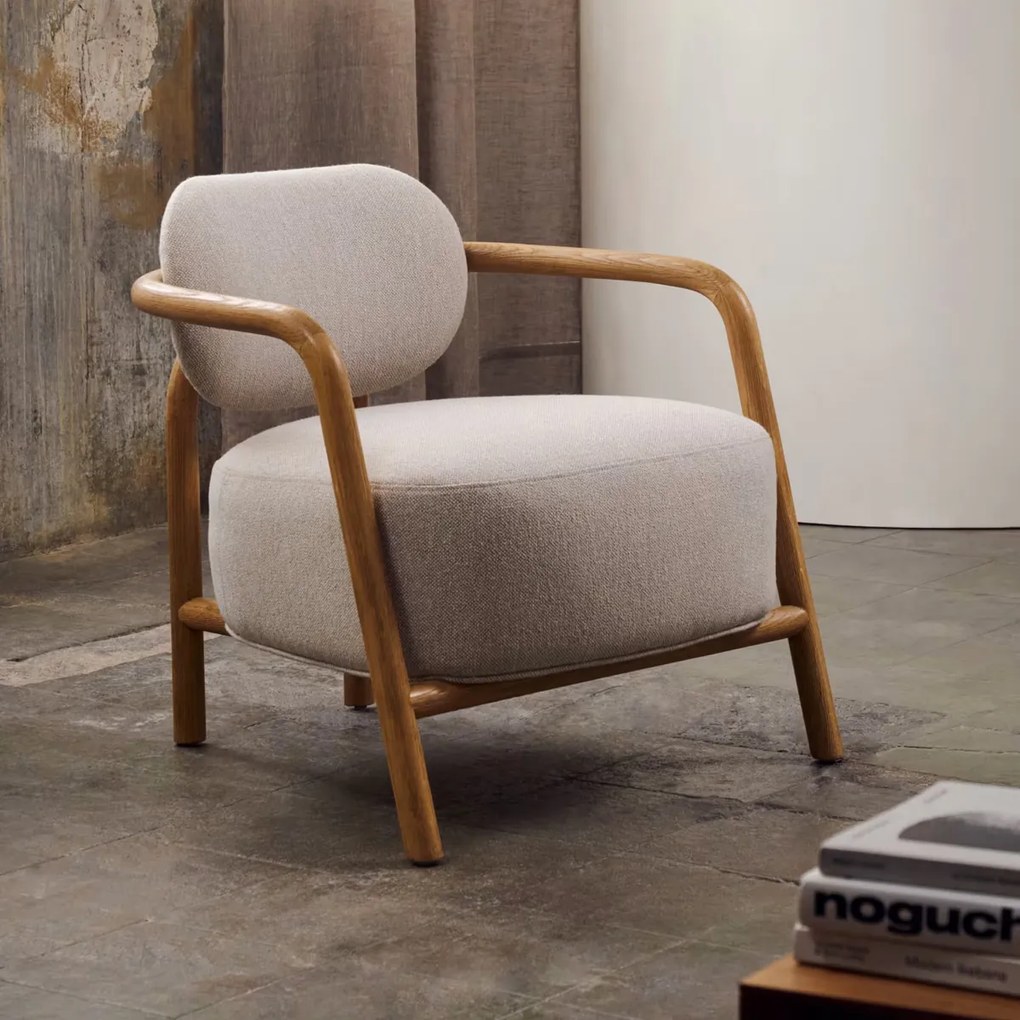 Kave Home Melqui Fauteuil Gebogen Eikenhout