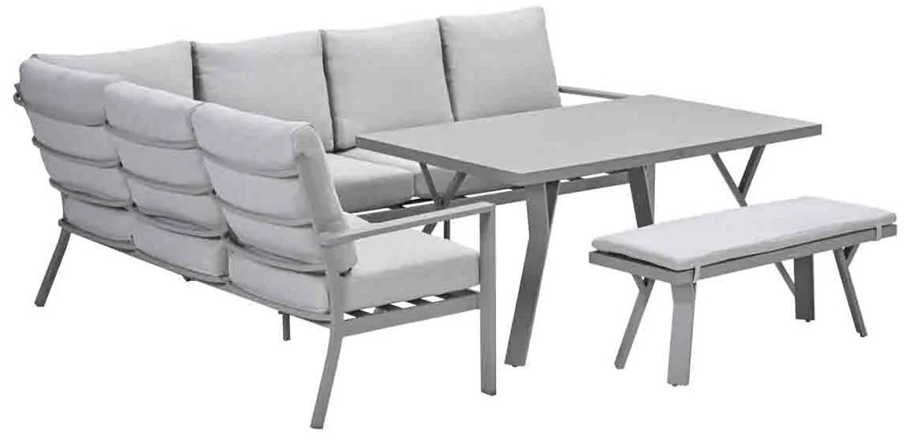 Garden Impressions Senja lounge dining set 4-delig links - valley sand
