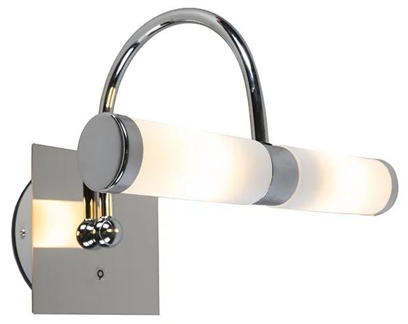QAZQA Klassieke badkamer wandlamp chroom IP44 2-lichts - Bath Arc Design, Modern G9 IP44 Lamp