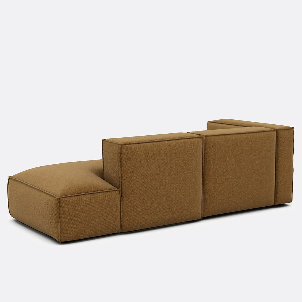 Modulaire hoekbank links, stof met structuur, SEVEN
