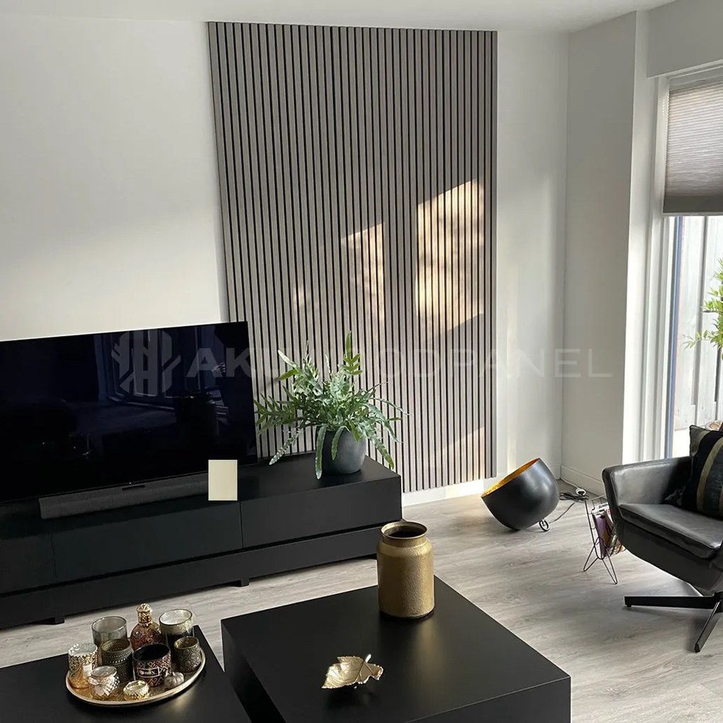 AkuPanel 300 cm Grijs Walnoot   - Akoestische panelen