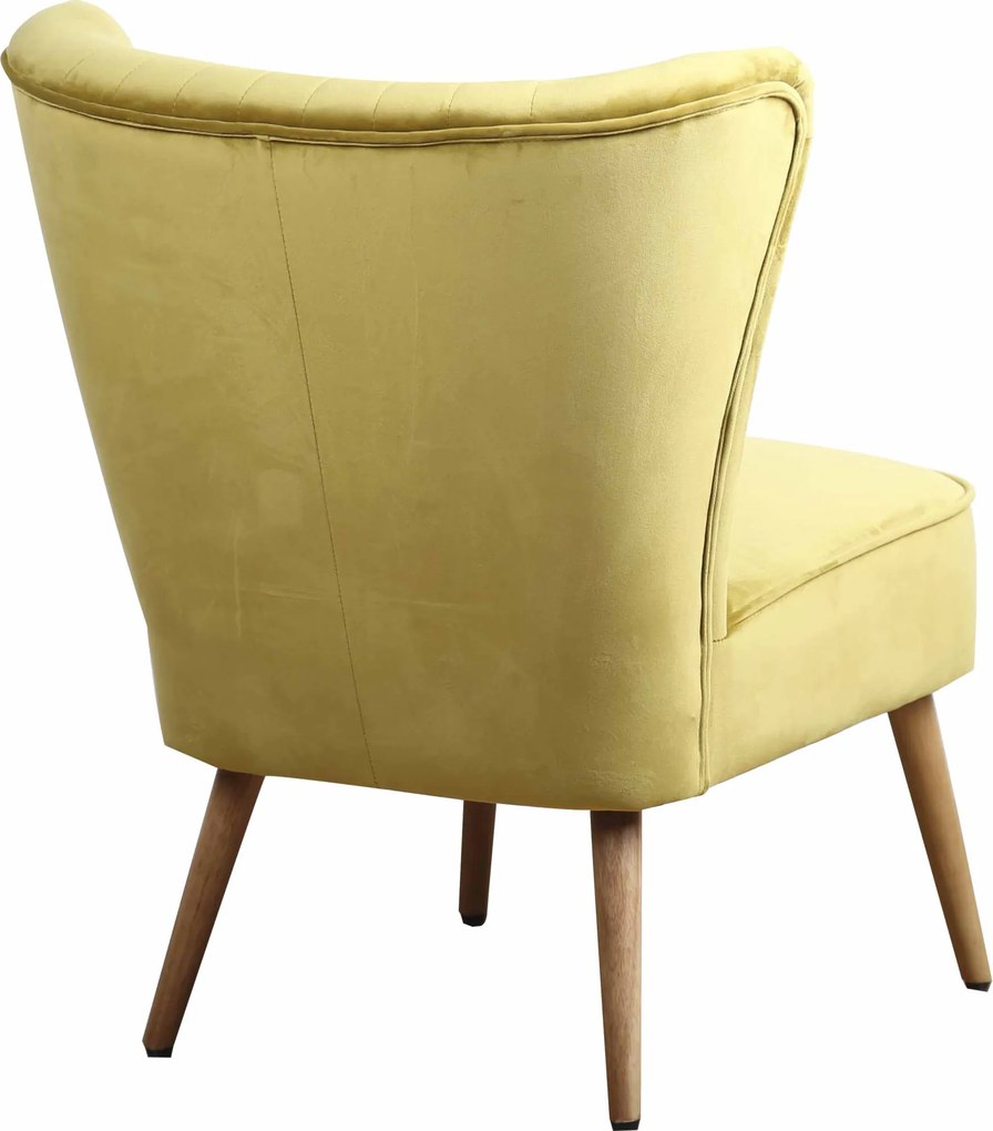 Fauteuil - Eva - stof Velours okergeel