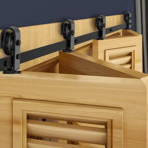 VEVOR opvouwbaar schuifdeurrailsysteem, 1626 mm bovenmontagerail, geschikt voor vier 38,1 cm kast-, voorraad- en wasruimtedeuren (niet inbegrepen)