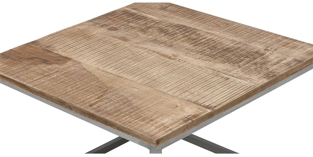 Goossens Salontafel Kay vierkant, hout mango bruin, urban industrieel, 65 x 42 x 65 cm