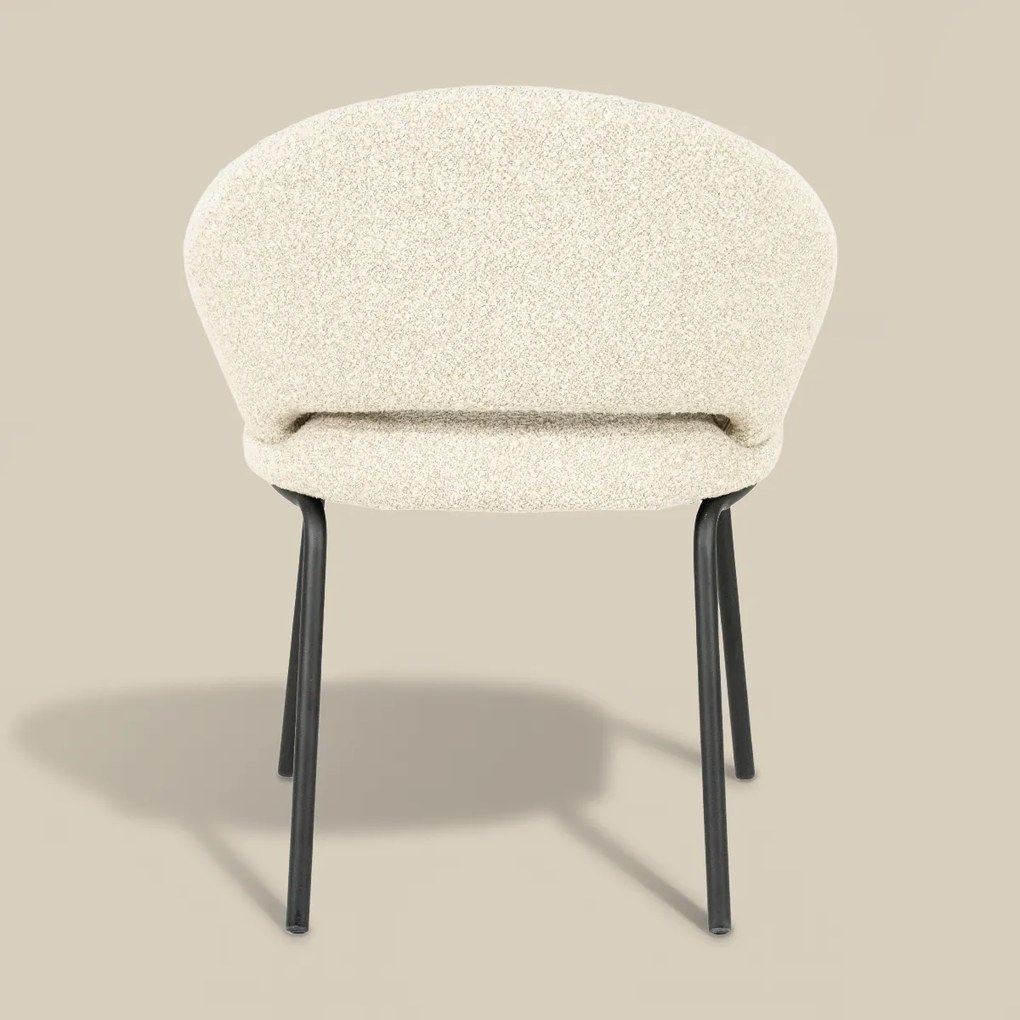 Eetkamerstoel Met Zwart Onderstel Beige