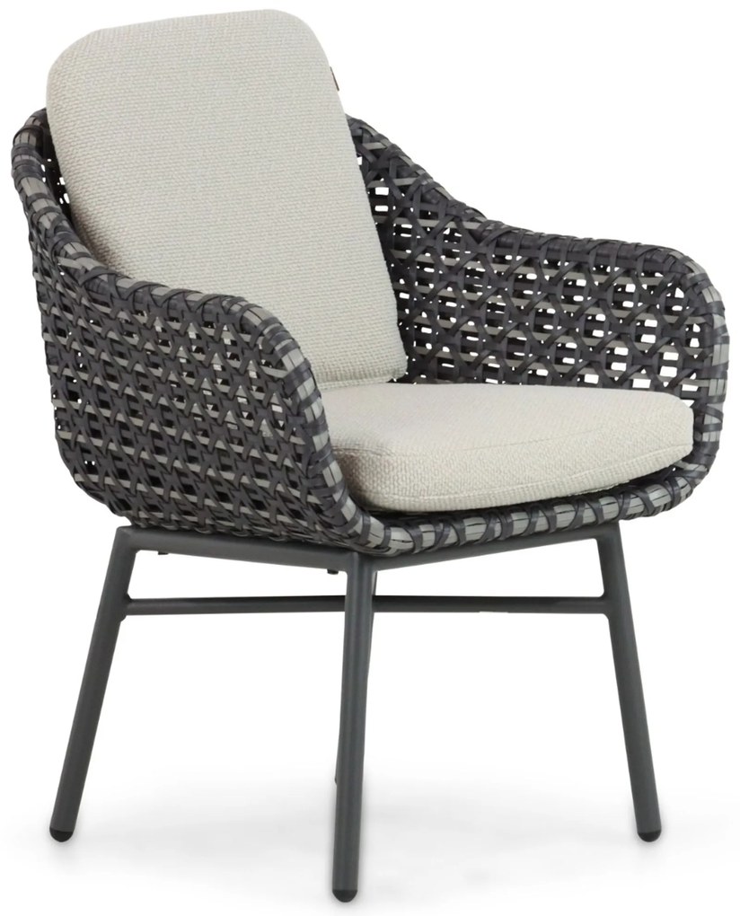 Tuinstoel Aluminium/wicker Grijs-antraciet Santika Yovan
