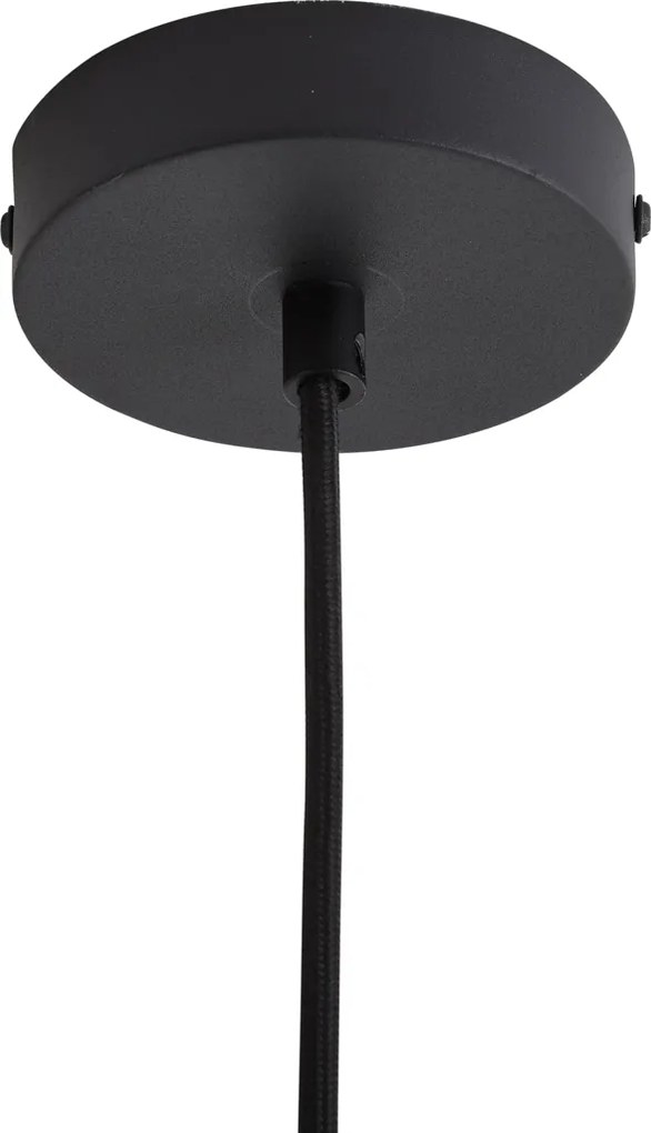 Design hanglamp zwart met groen glas - Kemner