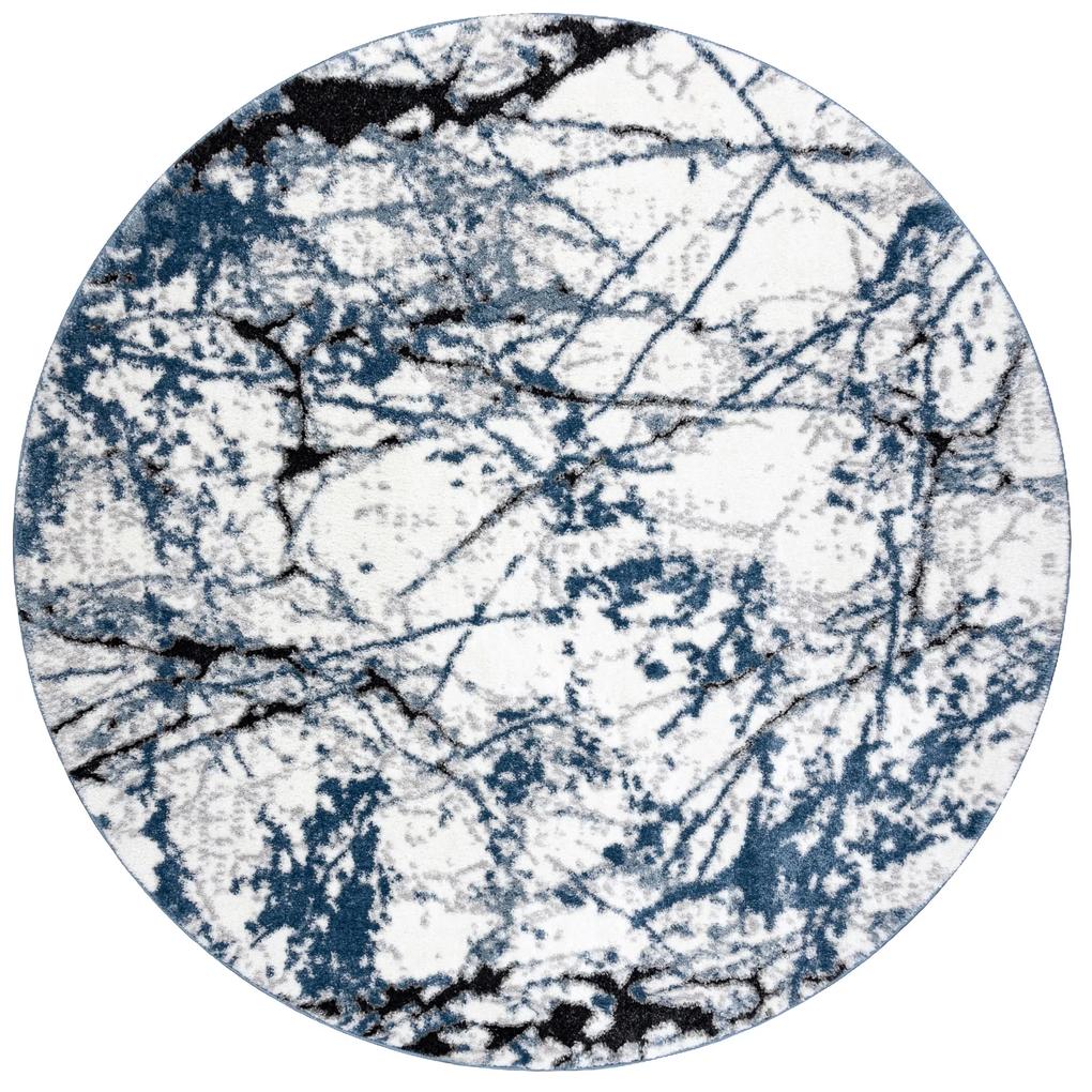Tapijt modern COZY 8871 Rond , Marble, marmeren  ,  - Structureel,  twee poolhoogte , blauw