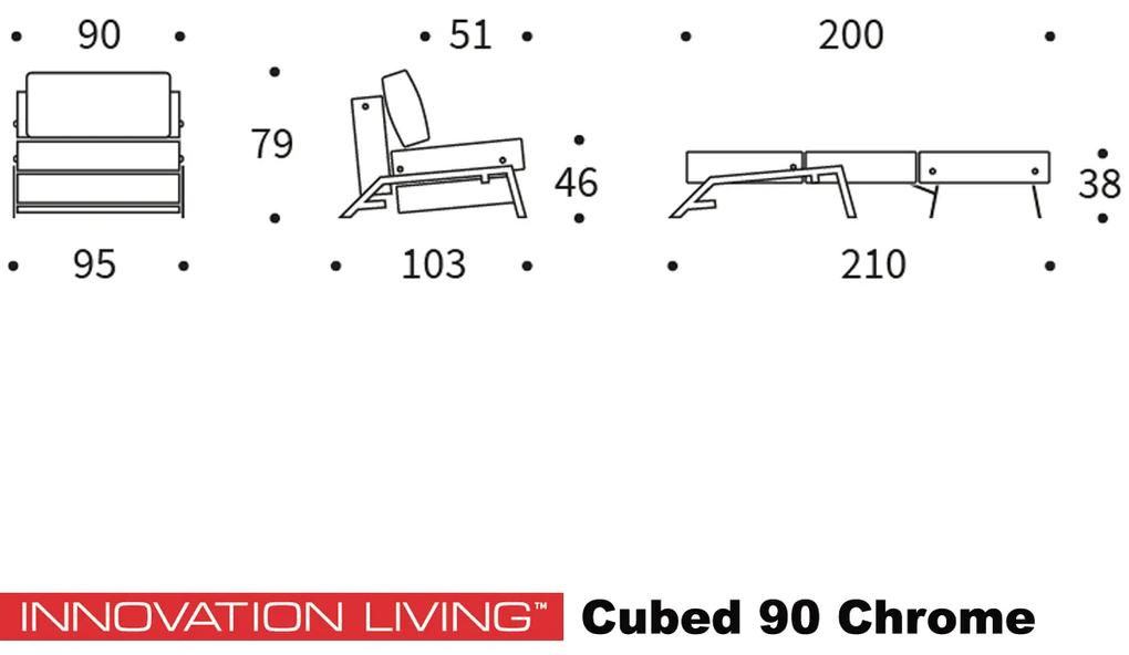 Innovation Living Cubed 90 Chrome 1-persoons Slaapbank 90
