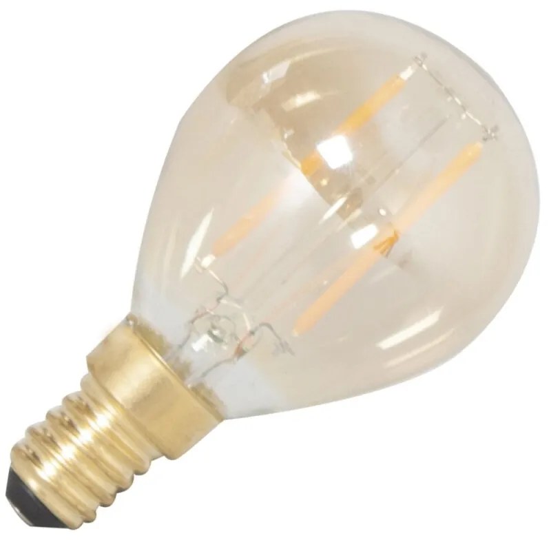 LED filament kogellamp E14 2W 2100K Goud 130lm