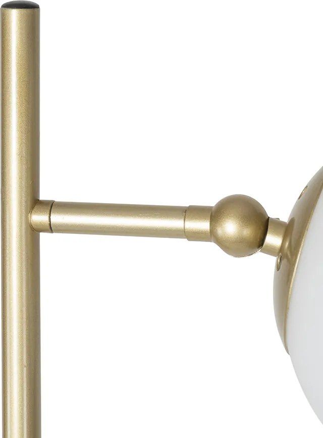 Smart vloerlamp goud met mat glas incl. 2 Wifi P45 - Pallon