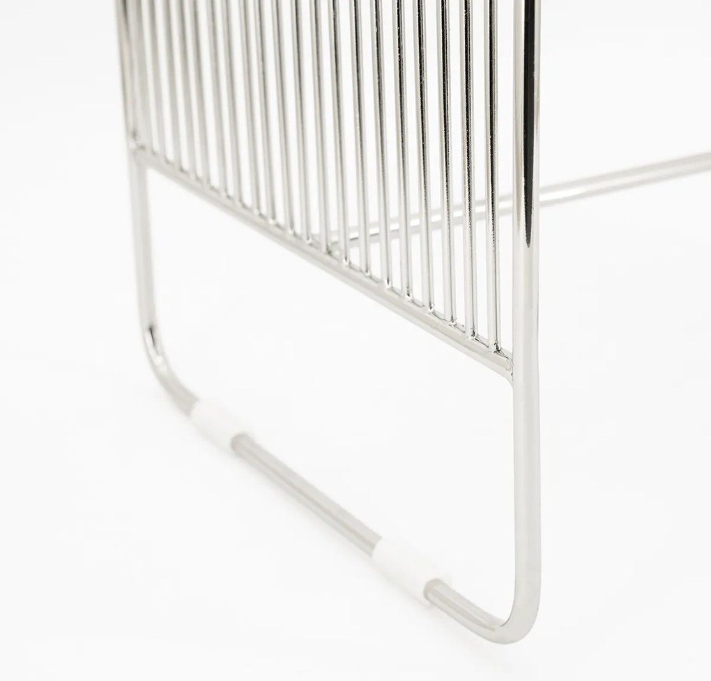 Retro Bijzettafel Zilver - 37 X 35cm.
