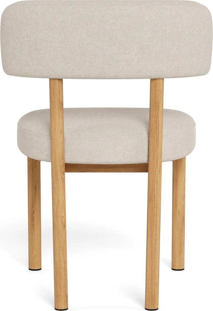 Mazzoni TORAY Beige (stof Apia 453)/eiken naturel onderstel - GESTOFFEERDE EETKAMERSTOEL VOOR KEUKEN/EETKAMER