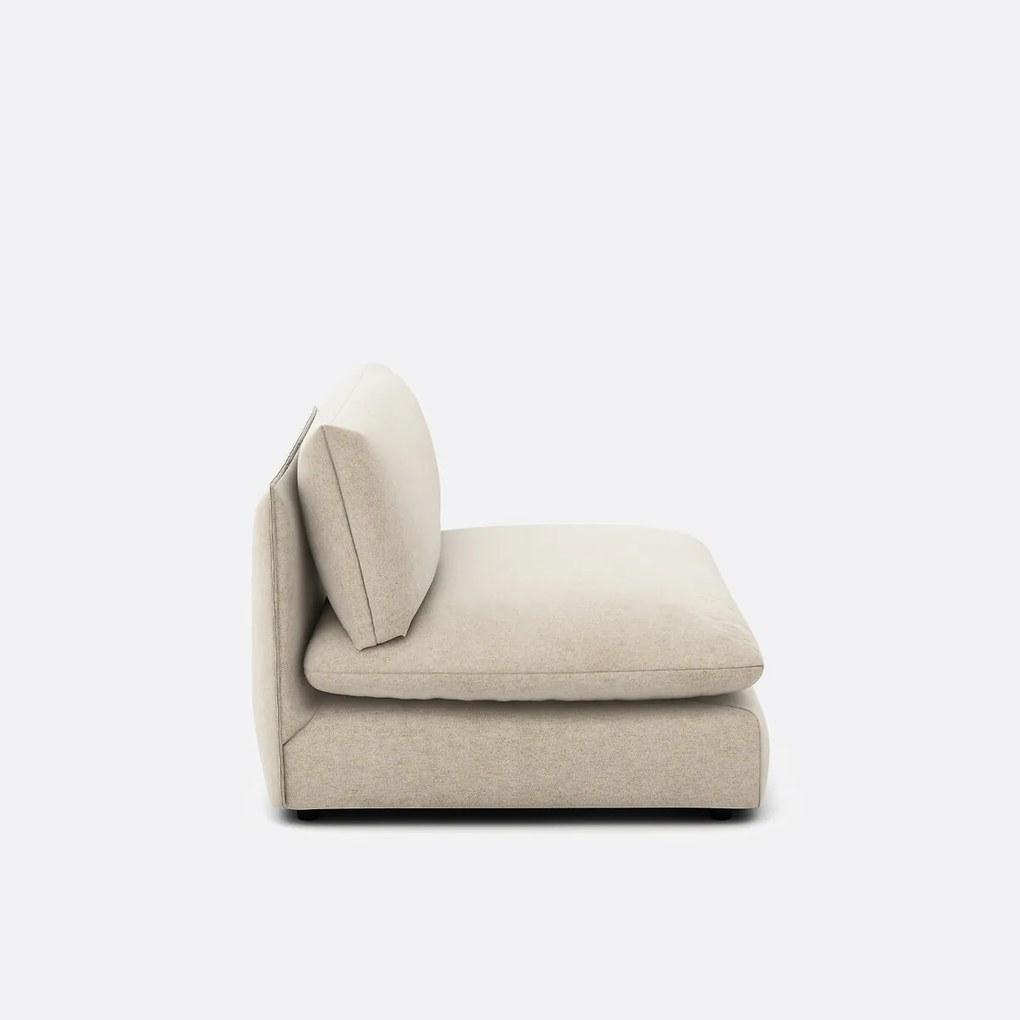 Fauteuil voor modulaire zitbank, in gemêleerd polyester, Malo