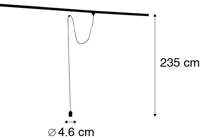 Hanglamp donkerbrons voor railsysteem 1-fase - Iconic Cavalux