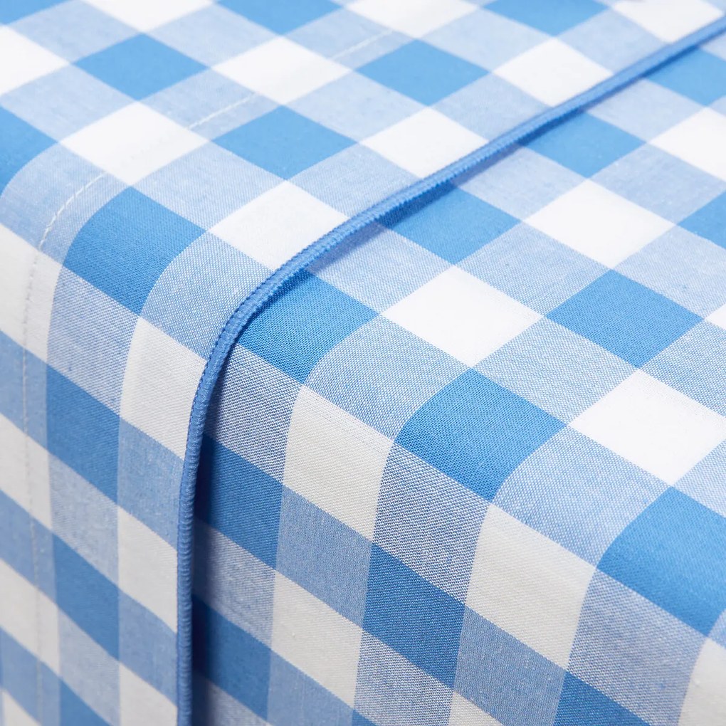 Plat laken in katoen, Veldi blauw