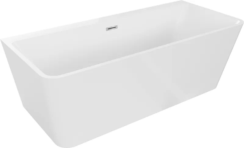 Mexen Volta vrijstaande tegen de muur badkuip 170 x 75 cm, wit, overflow chroom - 51131707500-01