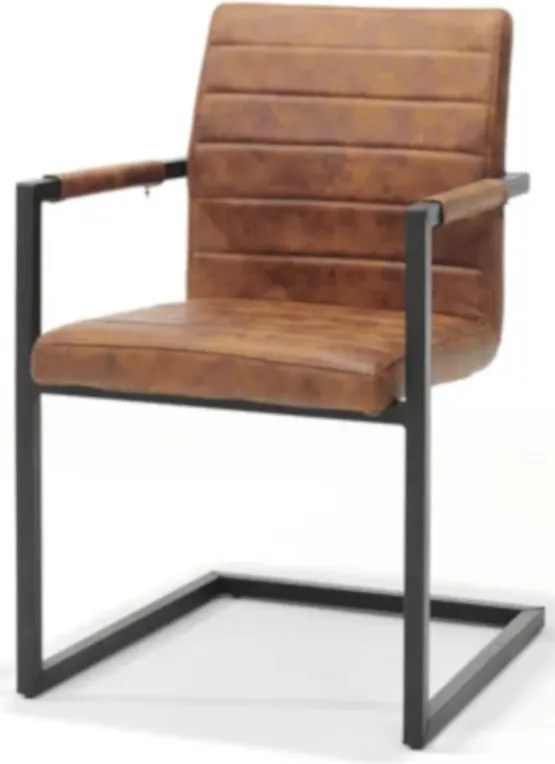 Eetkamerstoel - Apollo II - stof Bull lederlook cognac
