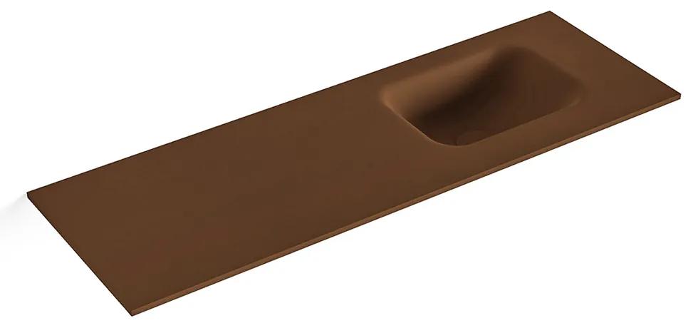 MONDIAZ LEX Rust solid surface inleg wastafel voor toiletmeubel 90cm. Positie wasbak rechts